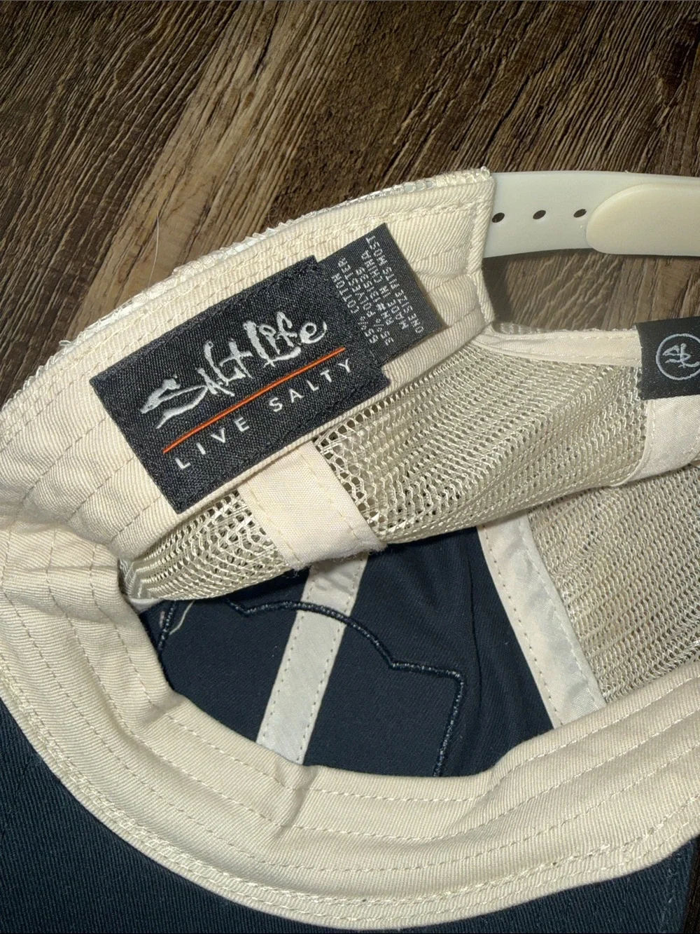 Salt Life Black and Cream Mesh Patch Trucker Hat